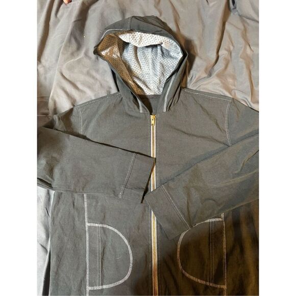 women's stretch nylon zip up thin casual hoodie short sweater  M - Picture 5 of 5